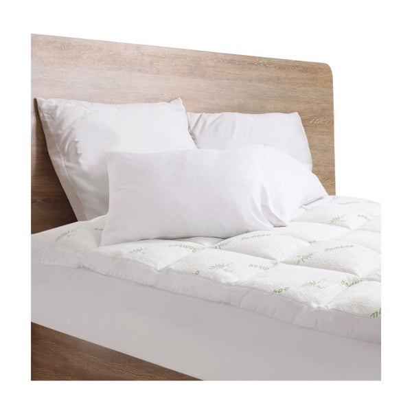 Royal Comfort 1000Gsm Luxury Bamboo Covered Mattress Topper Ball Fibre Gusset Ki Carousel 1