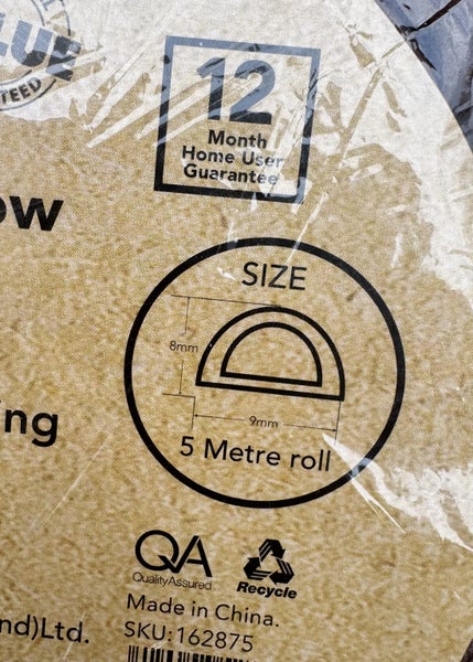 Window seal - 8mm tall by 9mm wide - 5m roll - 3 packs Carousel 2