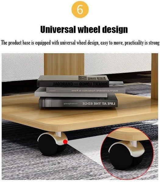 Modern Coffee Table Bedside Sofa End Table With Glass (White) Carousel 9