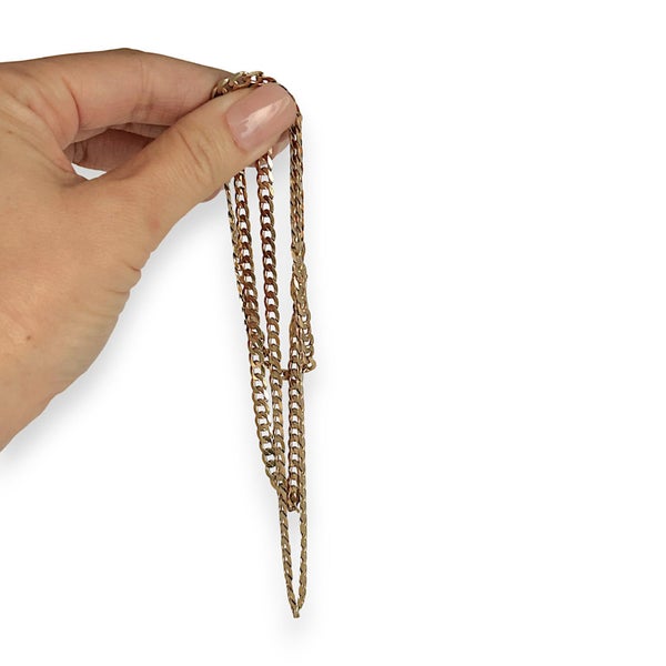 9ct Gold Flat Curb Link Chain High Length 70cm. R # 42862938586107649114