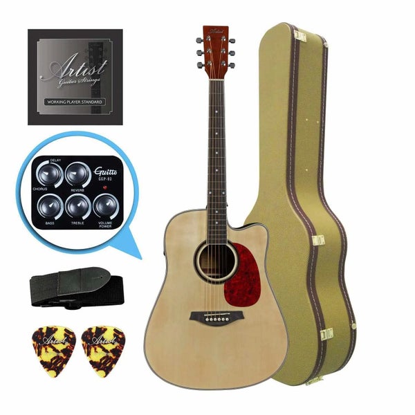 Artist LSPFX Natural Acoustic Electric Guitar w/ Speaker FX & TW Case Carousel 1