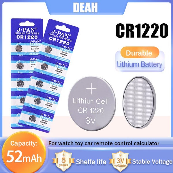2 x CR1220 3V Lithium Battery For Car Remote Control Toys Watch Carousel 1