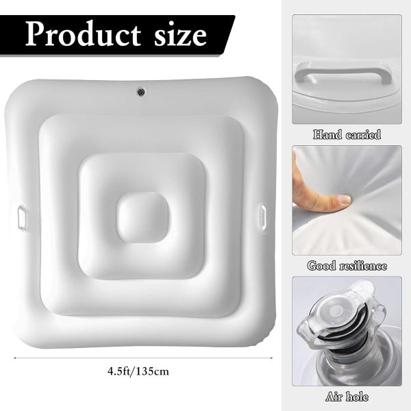 4.4Ft Inflatable Hot Tub Cover, Energy Saving Lid for Square Hot Tub Carousel 2