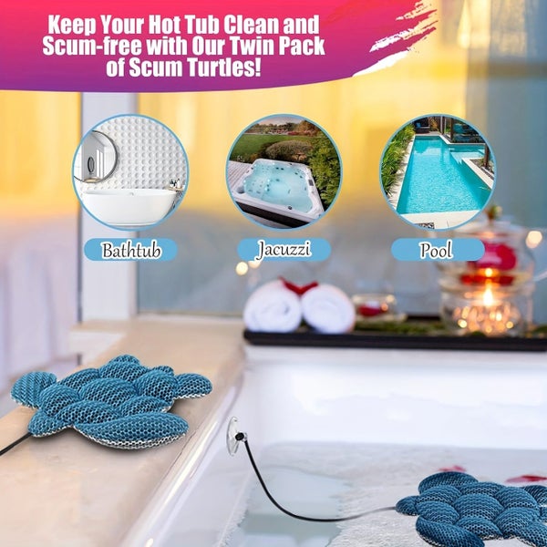 2Pcs Hot Tub Scum Absorber, Scum Turtle Hot Tub Cleaner Hot Tub Accessories Carousel 2