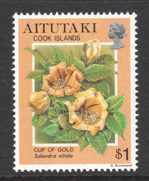 Aitutaki - 1994 - Flowers - $1 - UHM Carousel 1