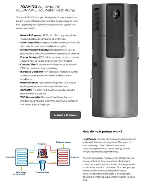Water Heater | Smart Heat Pump Water Heater | ASAVING | Eco | Quiet | 270L Tank Carousel 2