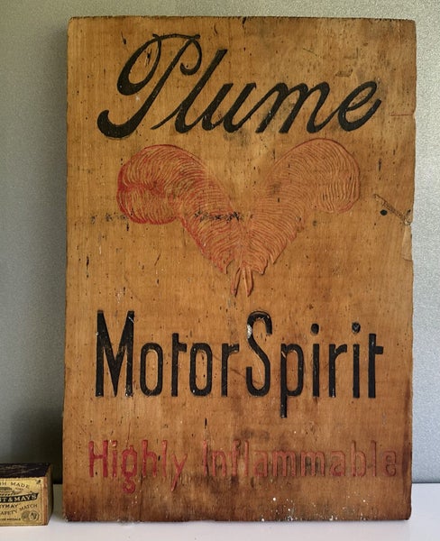 Vintage Plume motor spirit crate end Carousel 1