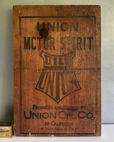 Vintage Union motor spirit crate end Carousel 1