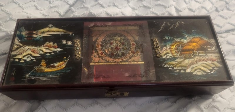 Antique Japanese musical jewellery box Carousel 2