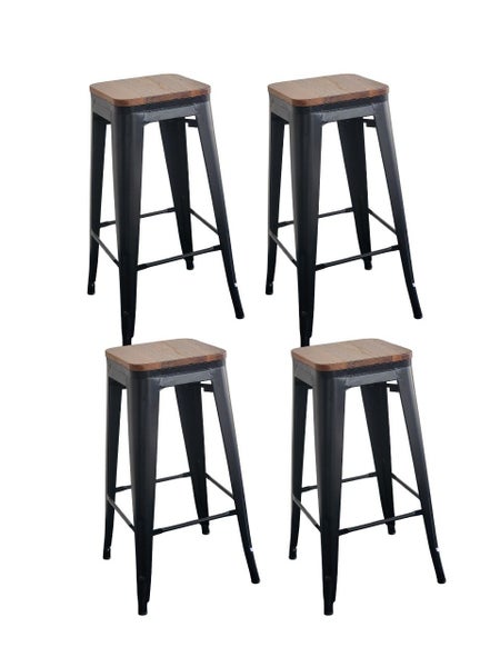 Jupiter Tolix Replica Bar Stools Elm Seat 4pc pk 76cm height Carousel 1