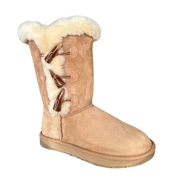 Casey Horn Toggle Sheepskin Tall Boots Carousel 1