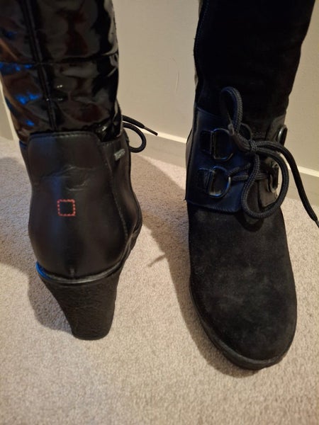 Black Leather, Suede & Gore Tex Knee High Winter Boots Size UK 6 Eur 39 Carousel 2