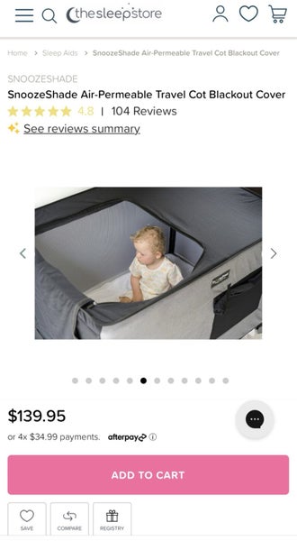 SnoozeShade for travel cots - Black62933729185794113
