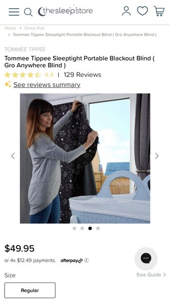 Tommee Tippee Sleeptight Portable Blackout Blind ( Gro Anywhere Blind ) Carousel 4