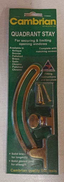 Quadrant stay - Cambrian polished brass Carousel 1