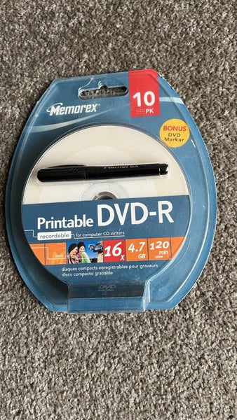 Memorex 10 pack Printable DVD-R discs Carousel 1