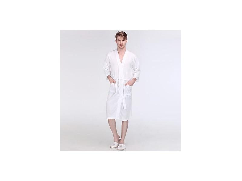 On Sale Men Kimono Bath Robe Suck Water Plus Size Summer Waffle Bathrobe Towel Carousel 1