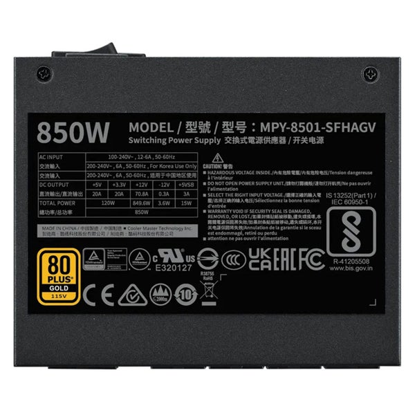 Cooler Master V SFX 850W ATX 3.1 Power Supply 80 Plus Gold - Fully Modular - 10 Carousel 5