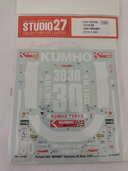 1/24 Studio27 Ferrari F355 BRUMS '01 Daytona Decals Carousel 2