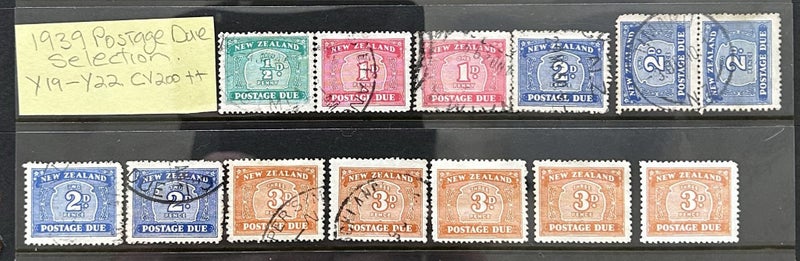 1939 Postage Due Selection Y19-Y22 CV$200++ Carousel 1
