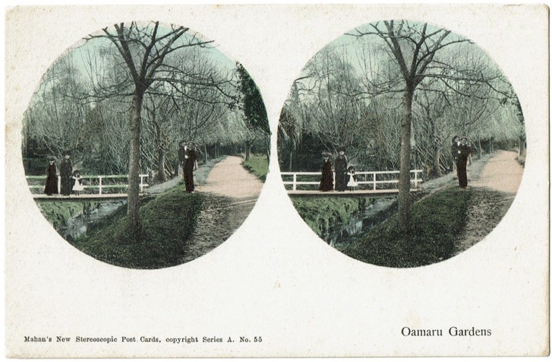 Oamaru Gardens,Stereoscopic Post Card Carousel 1
