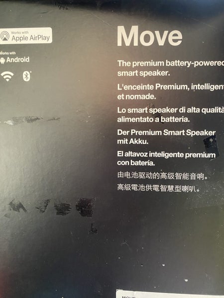 SONOS ‘MOVE’ Portable, waterproof Bluetooth speaker. Near new condition.62934725611778112
