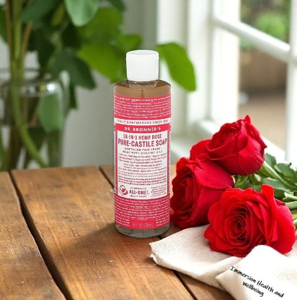 DR BRONNERS ROSE LIQUID SOAP | Organic | Vegan | Body | Bath | 237ml Carousel 1