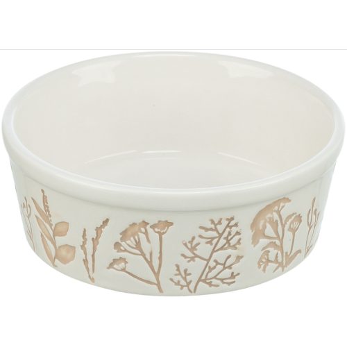 Dog Bowl Botanic Bowl 12cm - White/Taupe Carousel 1