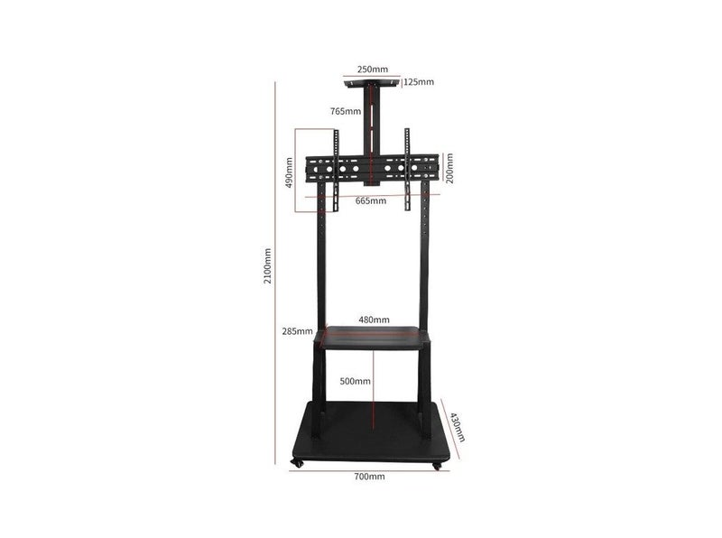 PTN 32" - 70" Mobile TV Cart 75Kg Universal TV Trolley Monitor Stand LED Wheels Carousel 2