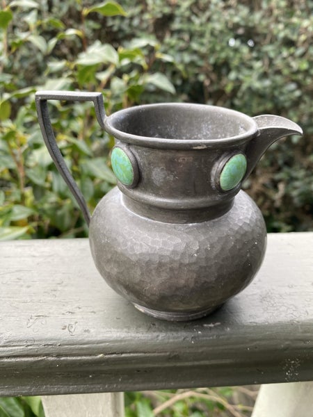 Ashberry pewter arts & crafts jug/ Ruskin pottery Carousel 1