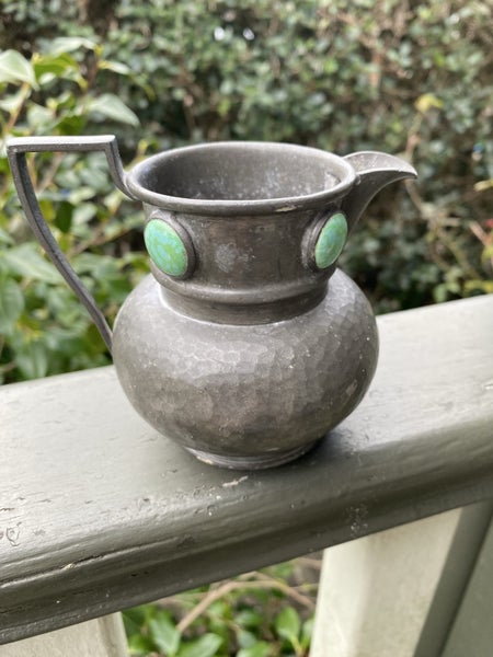 Ashberry pewter arts & crafts jug/ Ruskin pottery Carousel 7