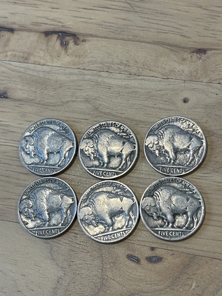$1 reserve//6pcs of 1920s to 1930s buffalo nickels Carousel 2