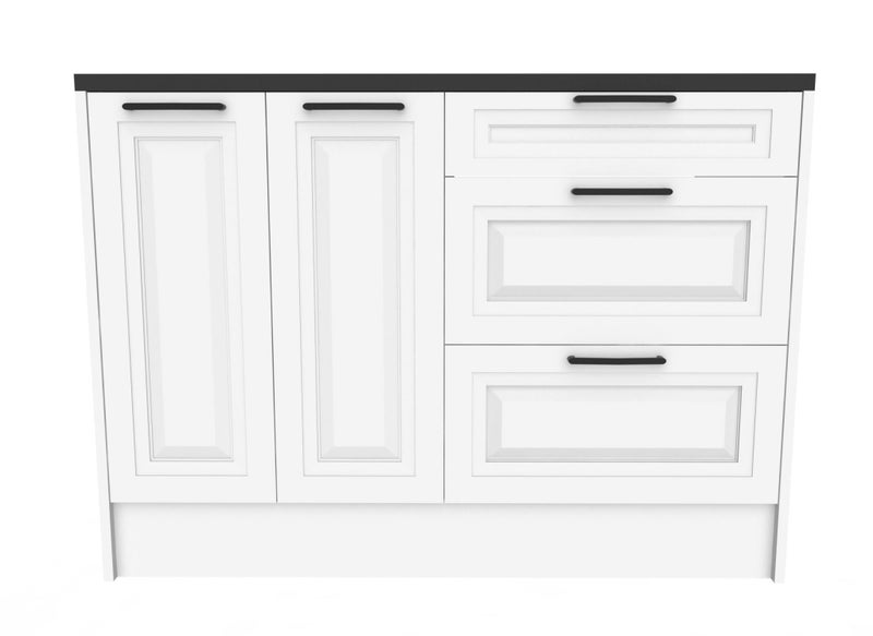 1200mm Wide Base cabinet White matte Finish Kitchenette Carousel 1