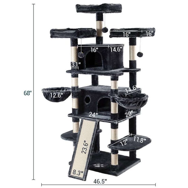 Cat Tree House Scratching Post Condo - 162CM GREY Carousel 2