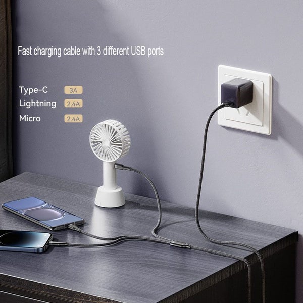 Multi Charging Cable, 3 in 1 Universal Multiple Charging Cord Carousel 2