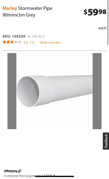 16 x Marley DN90 Storm Water PVC PIpe 6 Meter Lengths Carousel 2