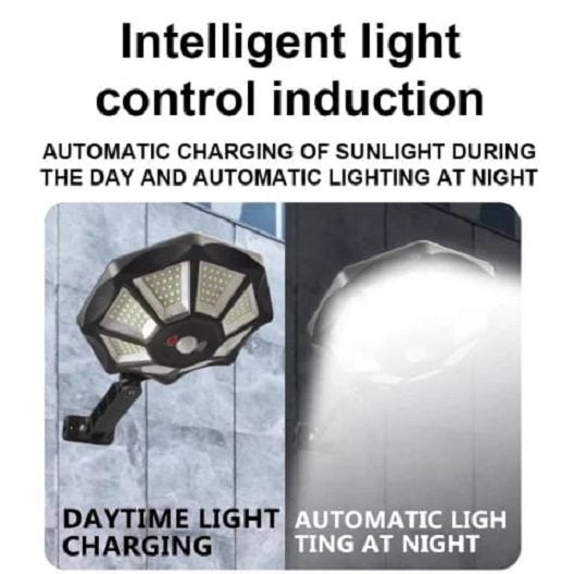 160 LED COB Solar Powered PIR Motion Sensor Security Wall Light With Remote Carousel 2