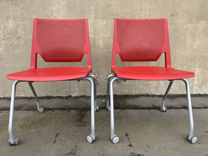 Red Office Chairs x 2 Carousel 5