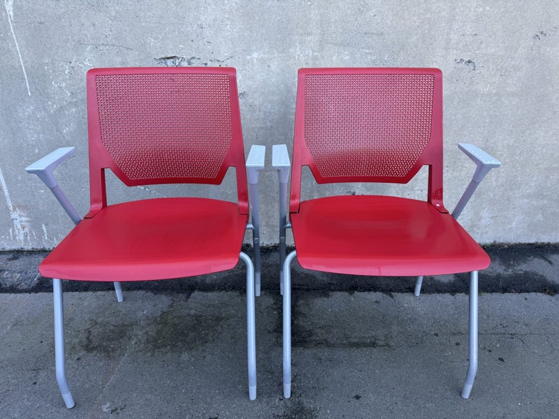 Red Office Chairs x 2 Carousel 4