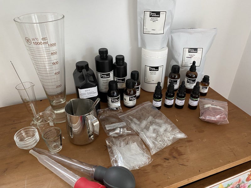 Oils, lotion, clays, ingredients, colors, lab equipment Carousel 1