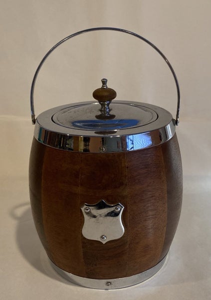 English Oak Vintage/Antique Biscuit Barrel - Cool Item Carousel 1