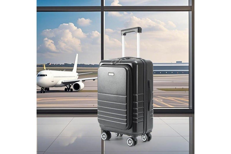 Orbis 20" Smart Carry On Suitcase (Black) Carousel 2