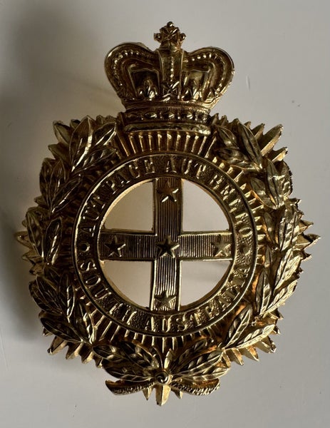 Victorian South Australian forces gilt brass helmet plate Carousel 1