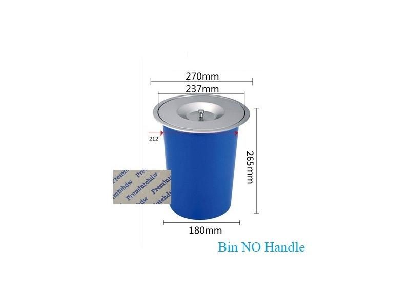8L Stainless Steel Countertop Bench Top Mount Waste Garbage Trash Bin With Lid Carousel 1