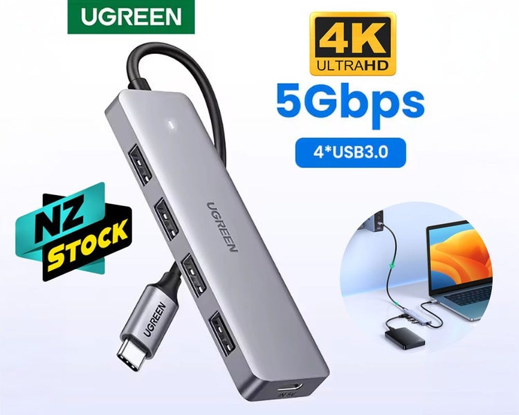 Ugreen 4 in 1 USB-C Hub with 4K HDMI & USB 3.0, USB-C Carousel 8