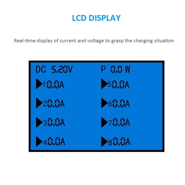 40W Smart 8 Ports USB Charger Station with LCD Display Sale NZ Stock Deal62936670556930112