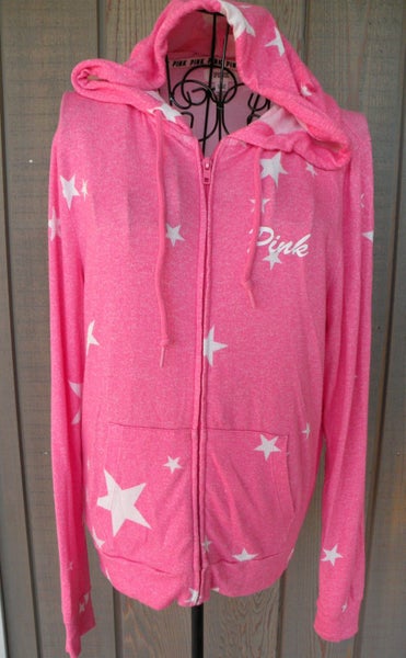 Victoria secret Pink hoodie full zip long sleeve knit jersey barbie womens Small Carousel 1