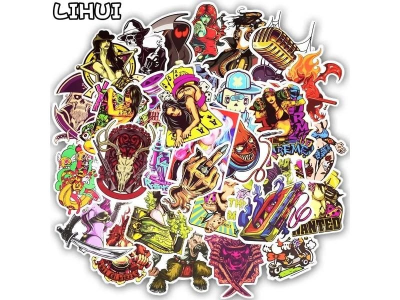 50pcs Horror Series Sticker Rock Punk Graffiti Sexy Waterproof Stickers For DIY Carousel 1