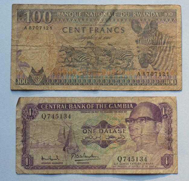 Vintage Africa notes (Rwanda, Gambia) Carousel 1