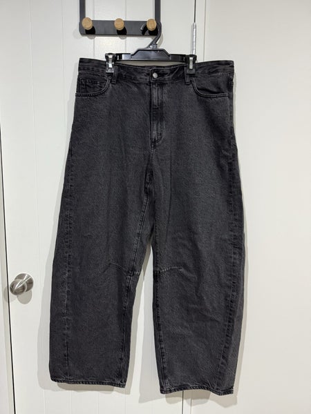 ***$1 Reserve GU (Uniqlo Sister Brand) 08 Dark Gray Wmns Barrel Leg Jeans 3XL*** Carousel 1